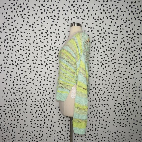 Free People Sugared Mint Lake Life Cropped Knit Pullover Sweater - Picture 6 of 12